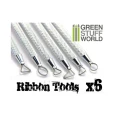 Green Stuff World6x Mini Ribbon Sculpting Tool Set
