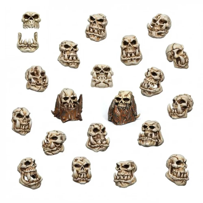 21x Resin ORK Skulls