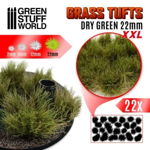 Green Stuff World Grass Tufts Dry Green 22mm