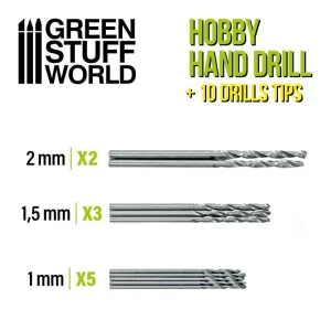 Hand Drill with 10x Drill bits BLACK