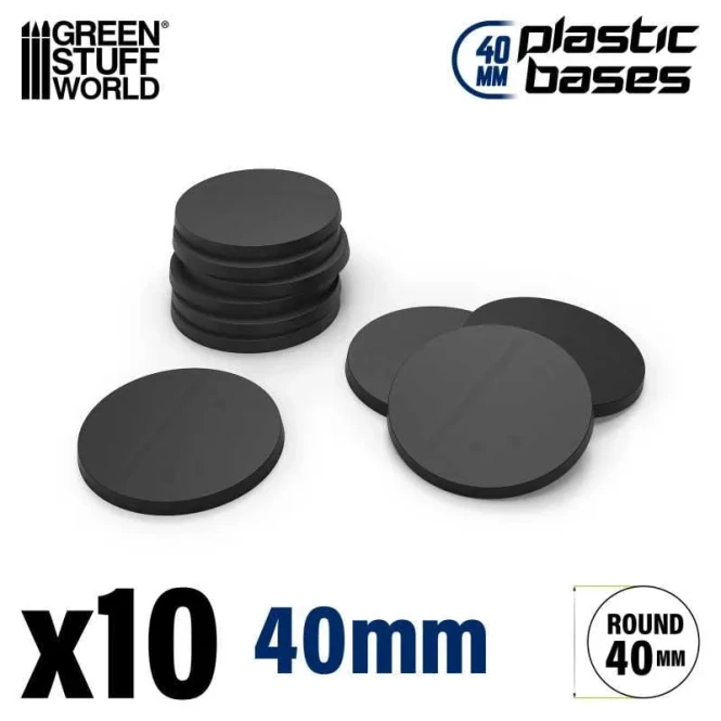 Plastic Bases - Round 40 mm BLACK