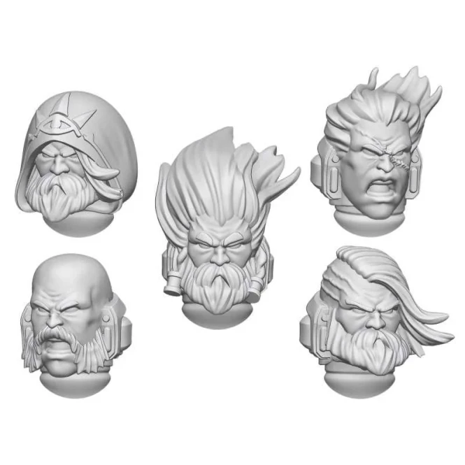 3d wydruki Techno Wolf Heads x 10