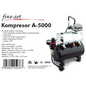 Fine Art 5000A Kompresor A5000 ze zbiornikiem
