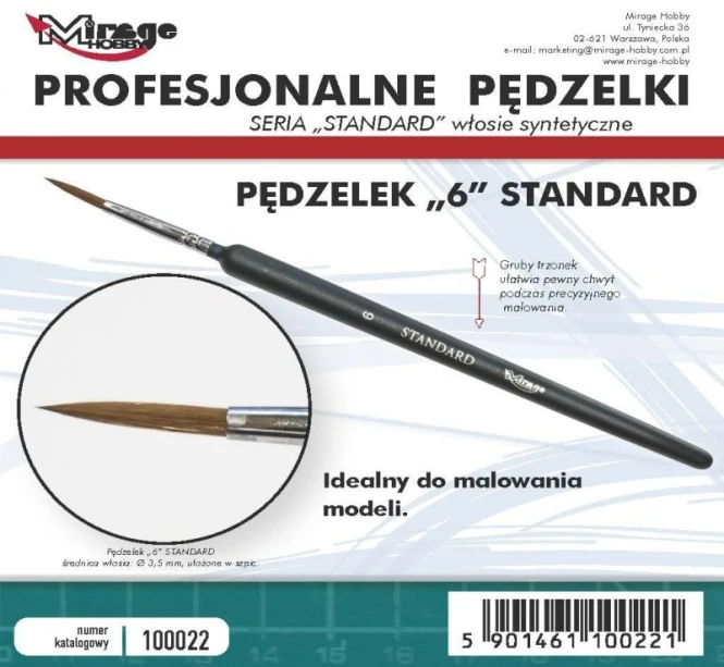 100022 MIRAGE PĘDZELEK STANDARD ROZMIAR 6