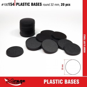 100154 MIRAGE PLASTIC BASES -ROUND 32 MM (20)