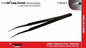 100088 Long Curved Precision Tweezer 12,5 cm