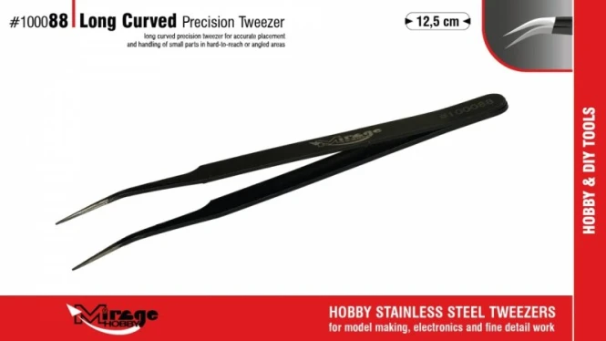 100088 Long Curved Precision Tweezer 12,5 cm