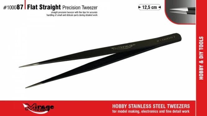 100087 Flat Straight Precision Tweezer (12,5 cm)