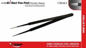 100085 Short Fine-Point Precision Tweezer (12,5 cm