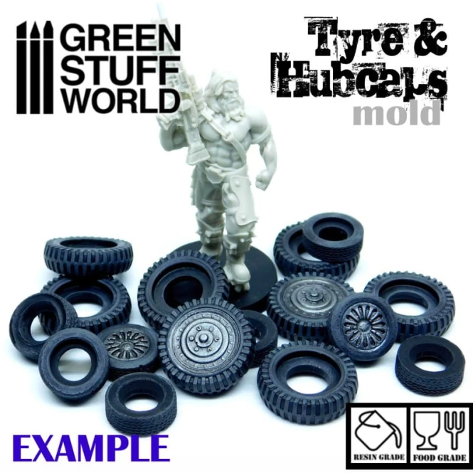 Tyre and hubcap TextureSilicone Stamp