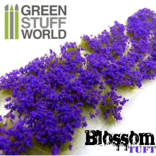 Blossom TUFTS - 6mm self-adhesive - PURPLE Flowers
