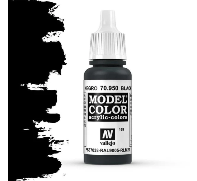 VALLEJO 70950 Model Color 191 - Black - 18 ml