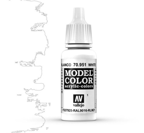 VALLEJO 70951 Model Color 001 - White - 18 ml
