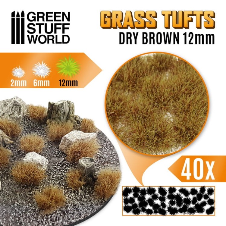 Green Stuff World Grass Tufts Dry Brown 12mm