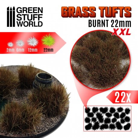 Green Stuff World Grass Tufts 22mm Burnt