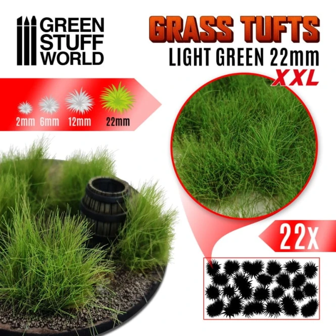 Green Stuff World Grass Tufts Light Green 22mm