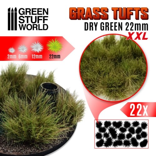 Green Stuff World Grass Tufts Dry Green 22mm