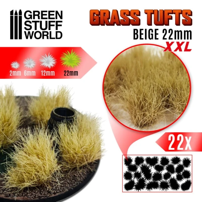 Green Stuff World Grass Tufts Beige 22mm