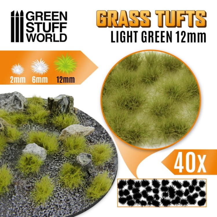 Green Stuff World Grass Tufts Light Green 12mm