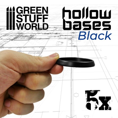 Hollow Plastic Bases - BLACK 50mm ( 5 podstawek)