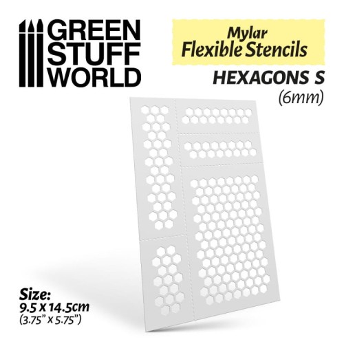 Mylar Flexible Stencils - HEXAGONS S (6mm)