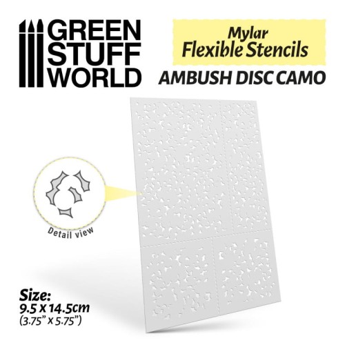 Mylar Flexible Stencils - AMBUSH DISC CAMO (Variou