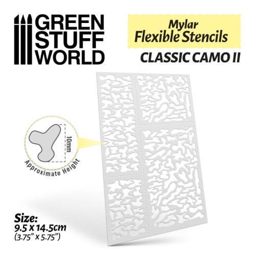 Mylar Flexible Stencils - Classic Camo 2 (10mm apr