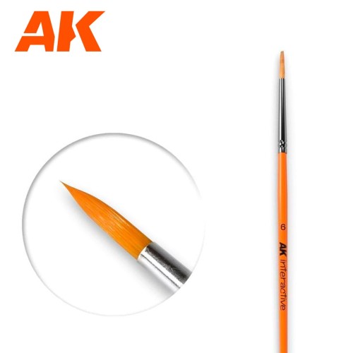 AK606 Size 6 Round Brush. Synthetic
