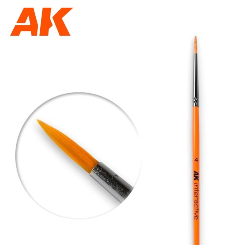 AK-605 Size 4 Round Brush. Synthetic