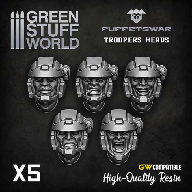 Troopers heads odlew żywiczny Puppetswar