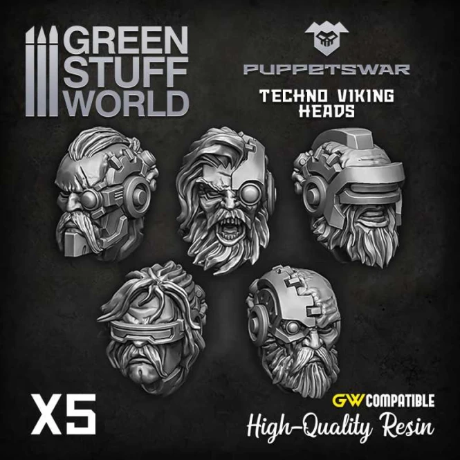 Techno Viking heads odlew żywiczny Puppetswar