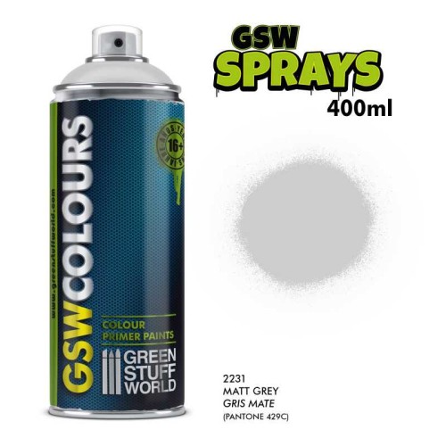 Podkład w SPRAY Kolor Matowy Szary Grey 400ml