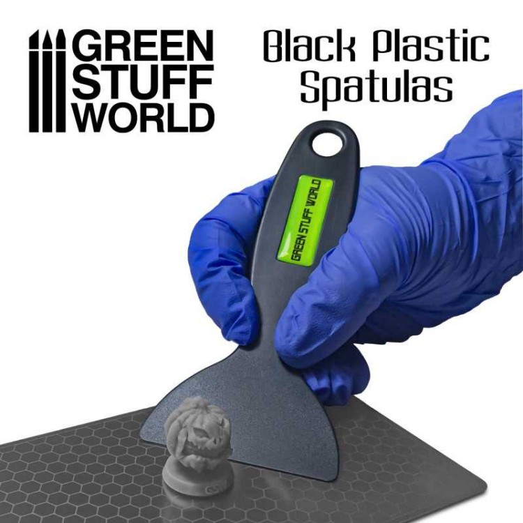 Czarne plastikowe szpatułki - drukarka 3D