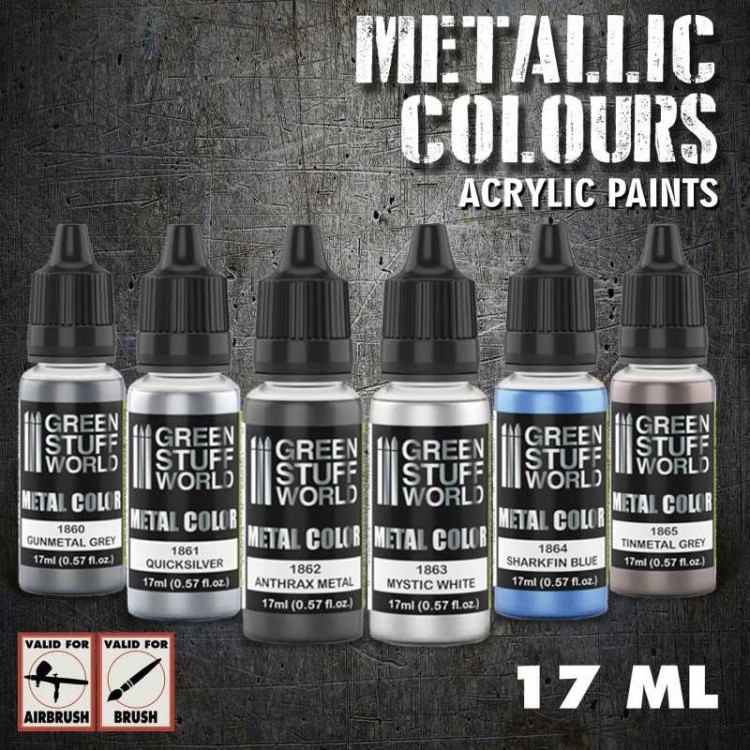 Green Stuff World Metallic Paint Set- Silver