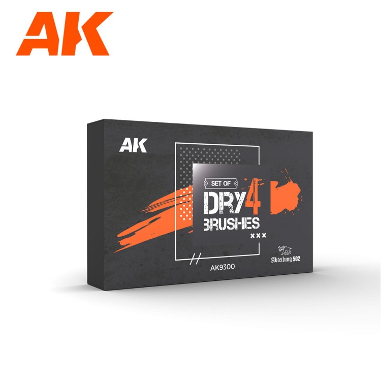 AK-Interactive Zestaw pędzli DRY 4 BRUSHES SET