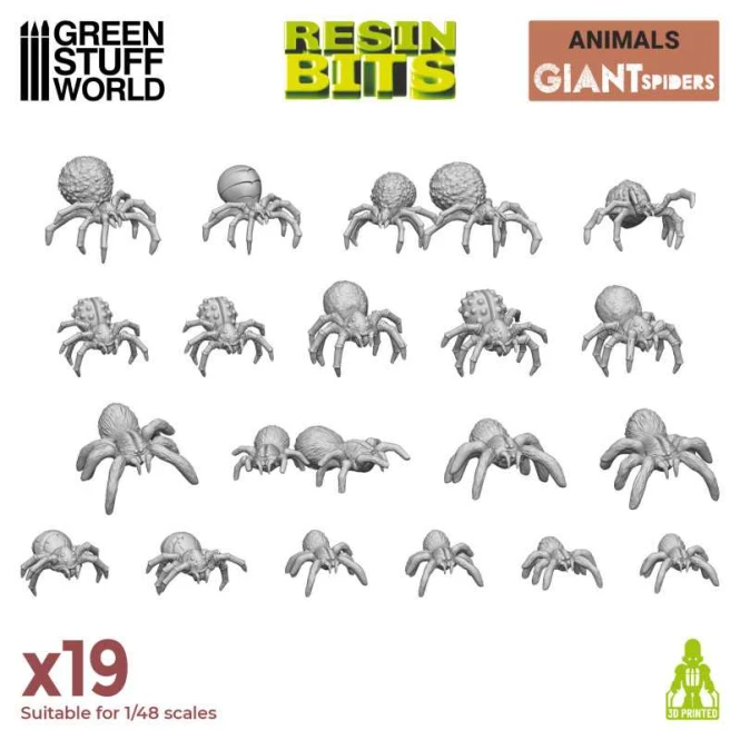 3D printed set - Big Spiders Pająki