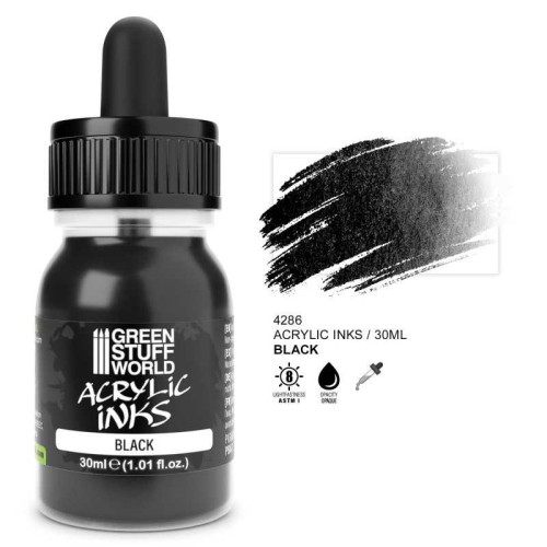 Acrylic Inks Opaque - BLACK 30 ml