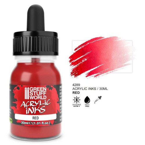 Acrylic Inks Opaque - RED 30 ml