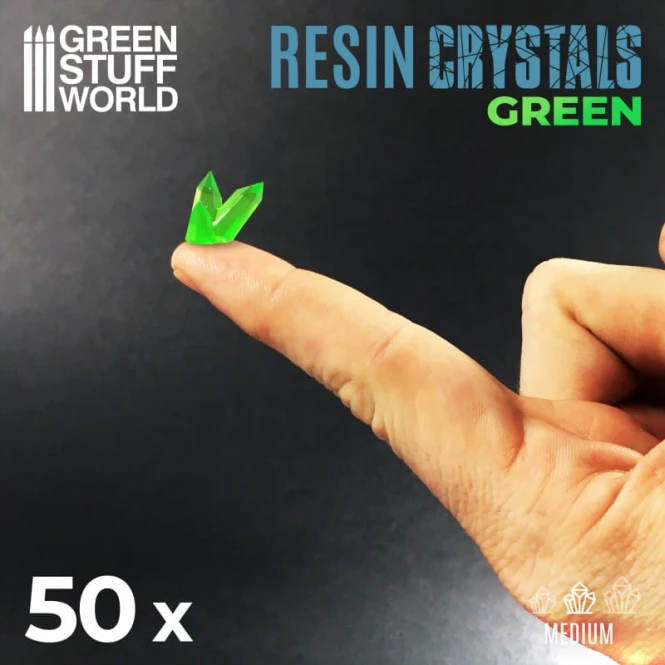 GREEN Resin Crystals - Medium