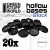 Hollow Plastic Bases - BLACK 32mm (20 szt.)