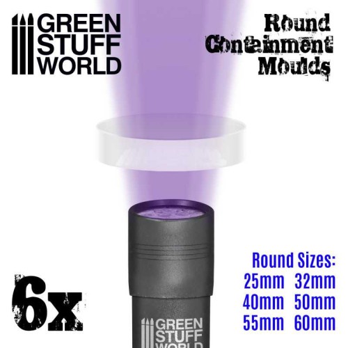 6x Translucent white Containment Moulds for Bases