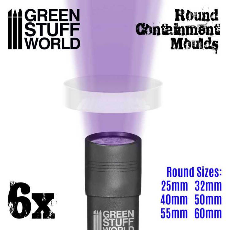 6x Translucent white Containment Moulds for Bases