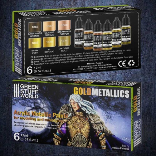 Green Stuff World Metallic Paint Set - Gold