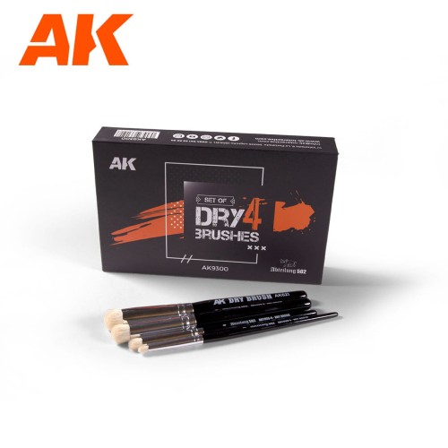 AK-Interactive Zestaw pędzli DRY 4 BRUSHES SET
