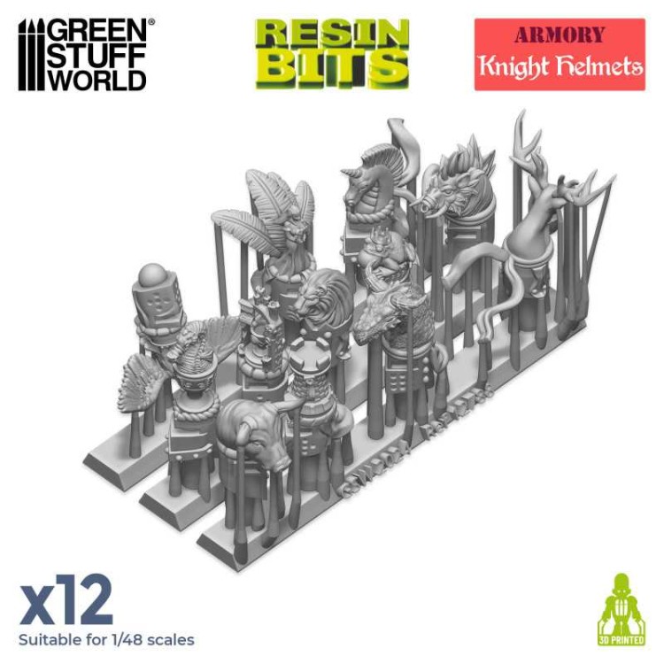 3D printed set - Old World Knight Helmets