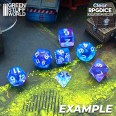 7x Mix 16mm Dice - Light Blue - Purple