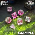 7x Mix 16mm Dice - Clear Pink