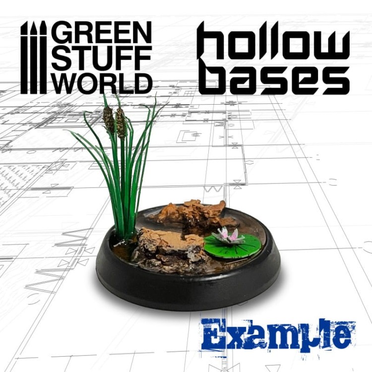 Hollow Plastic Bases - BLACK 32mm (20 szt.)