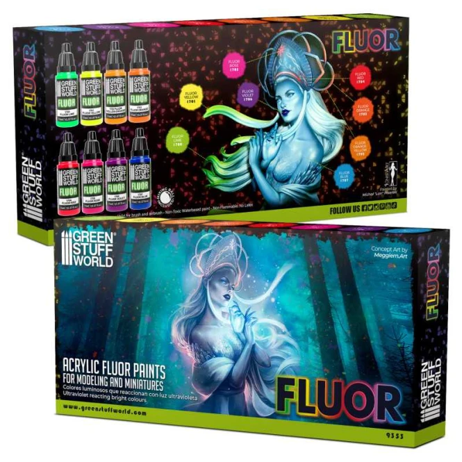 Green Stuff World Set x8 Fluor Paints