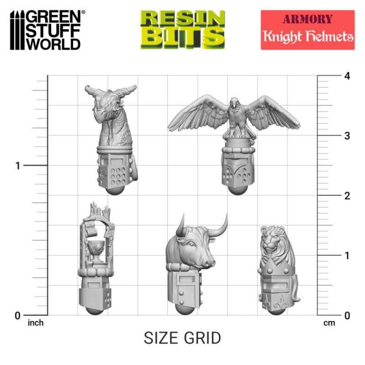 3D printed set - Old World Knight Helmets